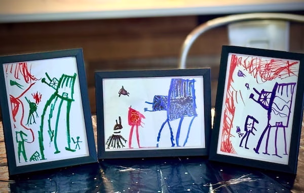 Hoth battle artwork made by the birthday boy for his party