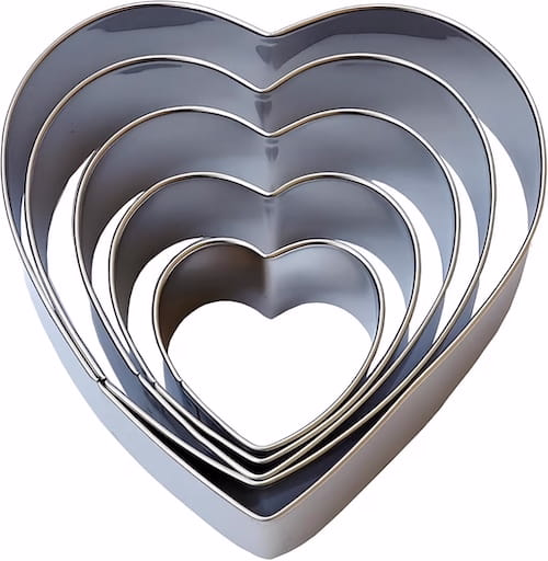 Heart-shaped cookie cutters