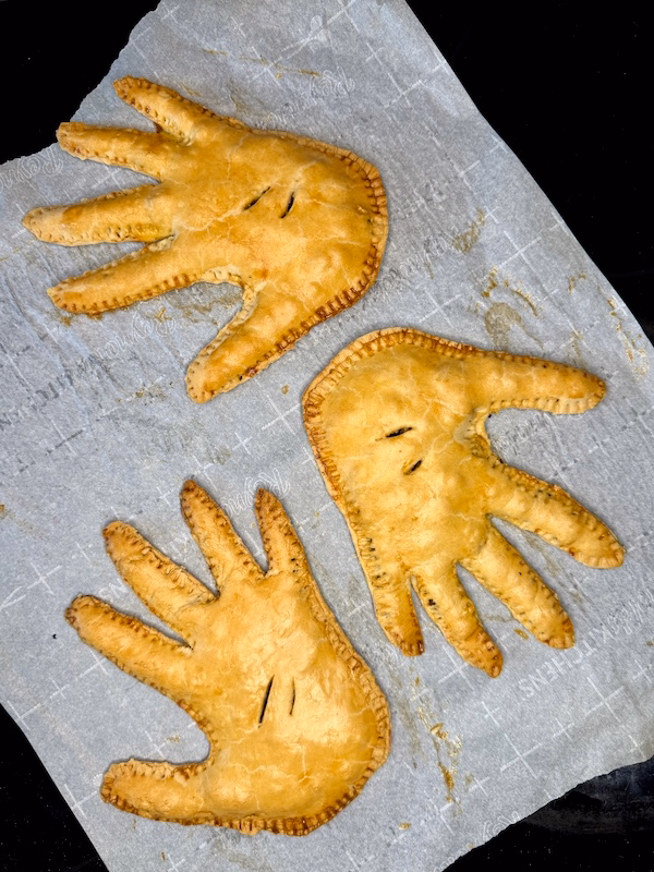 Thing hand pies out of the oven